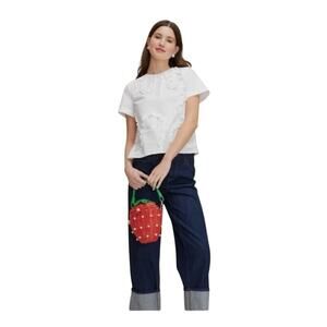 Kate Spade X Target Women's White Ruffled Top Size XL